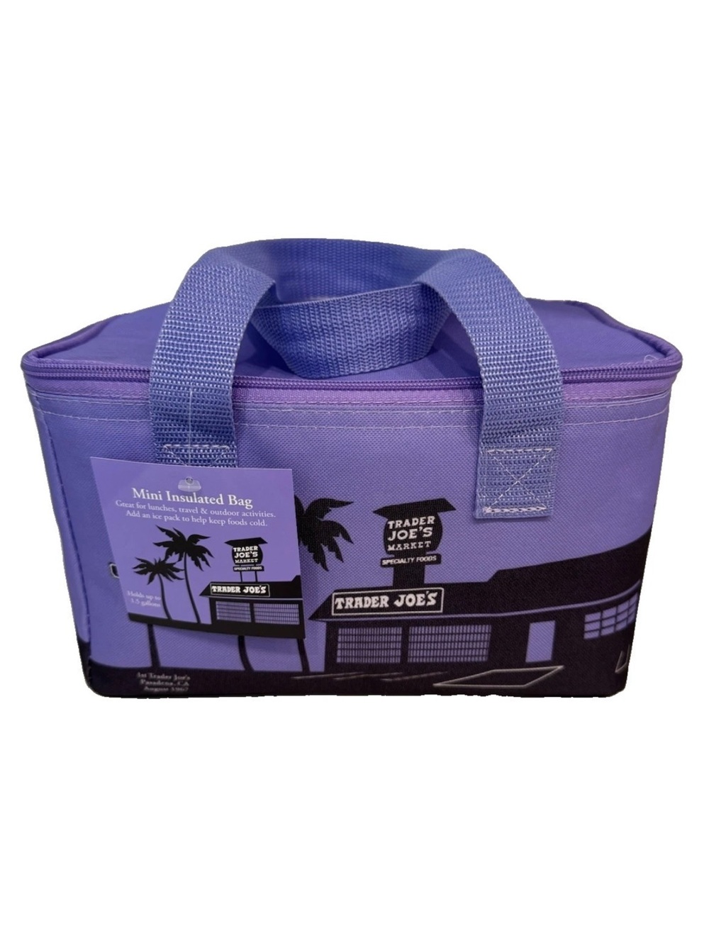 NWT, Trader Joe's Lavender Insulated Lunch Bag. 1.5 gallons